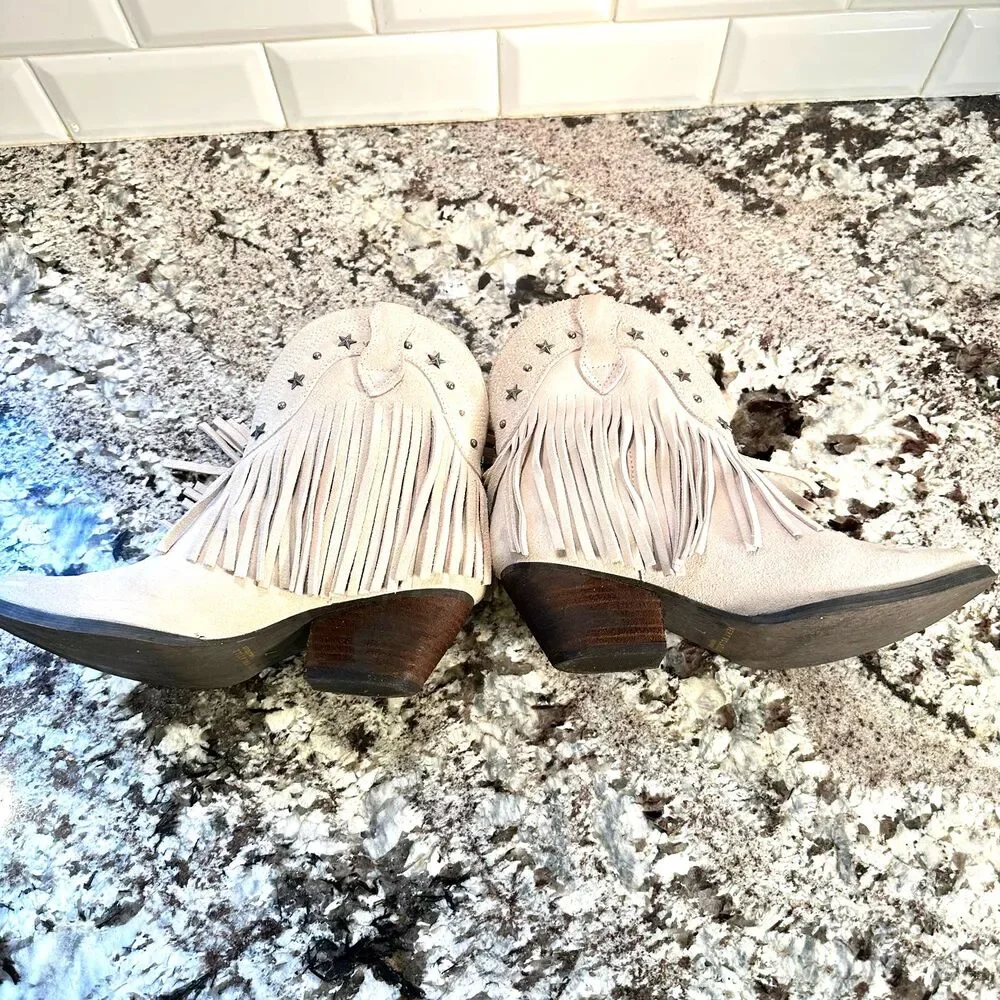 Cowgirl Boots Fringed Ankle Boots Size 7